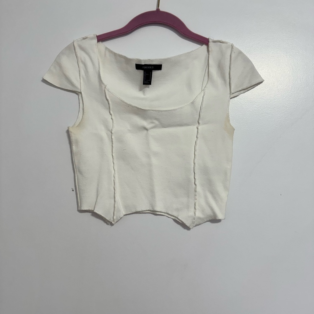 Forever 21 Cream Crop Top